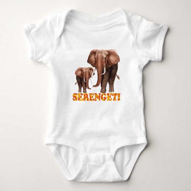 Serengeti Elephant Baby Strampler (Vorderseite)