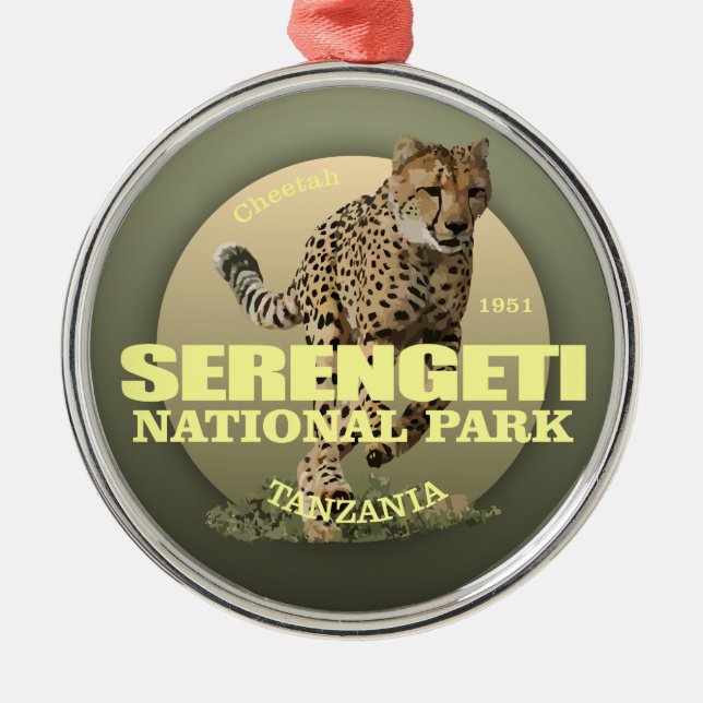Serengeti National Park (Cheetah) WT Silbernes Ornament (Vorne)