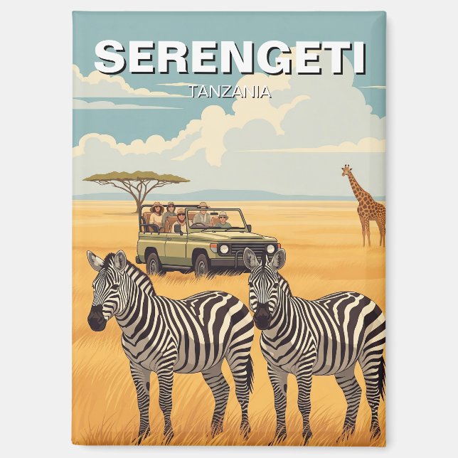 Serengeti National Park Tanzania Zebras Magnet (Vorderseite)