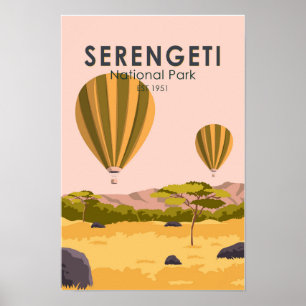 Serengeti Nationalpark Tansania Heißluftballon Poster