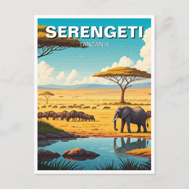 Serengeti Nationalpark Tansania Postkarte (Vorderseite)
