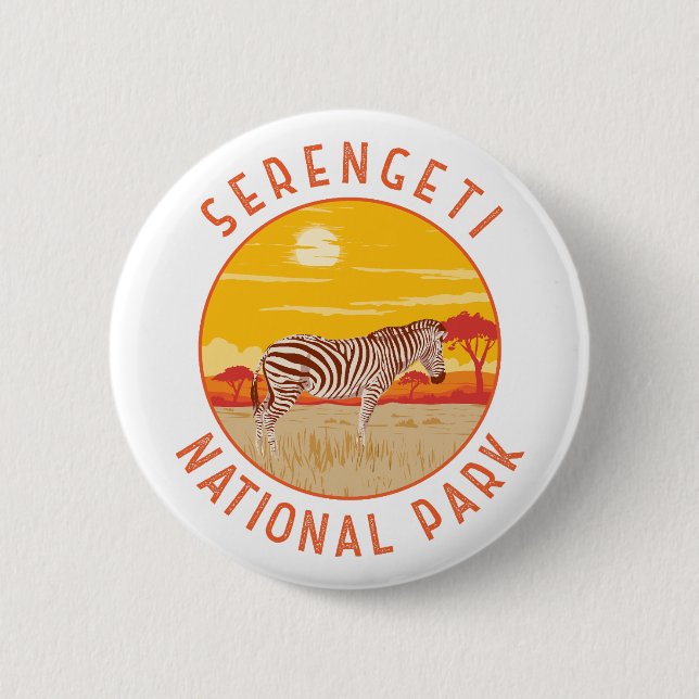 Serengeti Nationalpark Zebra Kunstvoll wandern im  Button (Vorderseite)