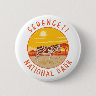 Serengeti Nationalpark Zebra Kunstvoll wandern im Button