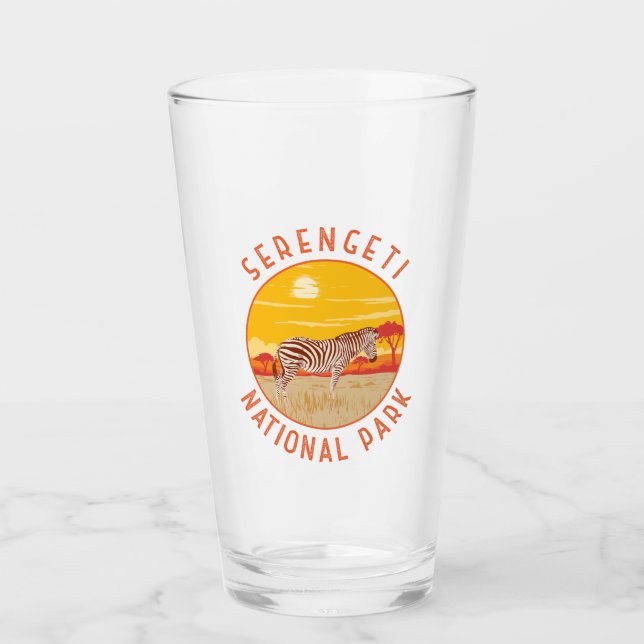 Serengeti Nationalpark Zebra Kunstvoll wandern im  Glas (Vorderseite)