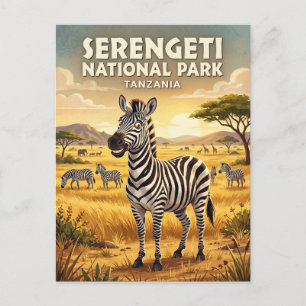 Serengeti-Nationalpark Zebra Tansania Postkarte