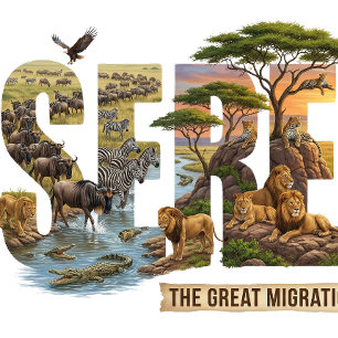 Serengeti-Ökosystem Natur Überleben Typografie Verwandlungstasse