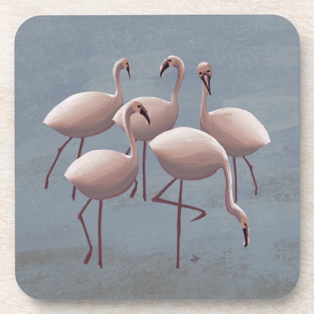 Serengeti Pink Flamingos | Afrikanische Safari Getränkeuntersetzer (Vorderseite)