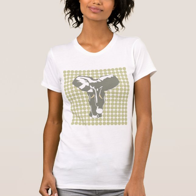 Serengeti Safari Dot mit Pop Art Elephant T-Shirt (Vorderseite)