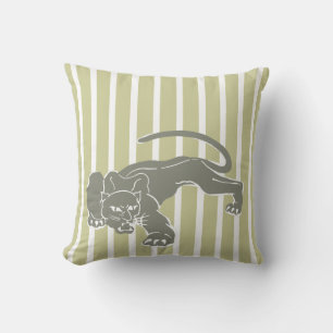 Serengeti Safari Stripe Coussin avec Leopard