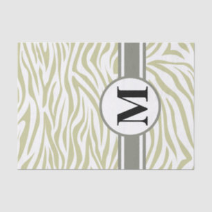 Serengeti Safari Zebra mit Monogramm Seidenpapier