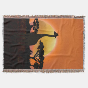 Serengeti Sunset Giraffe   Cosy Safari Wildlife Decke