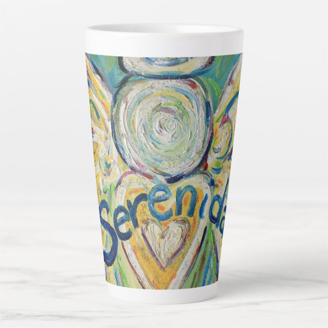 Serenidad Angel Word Art Custom Latte Tassen Cup (Vorderseite)