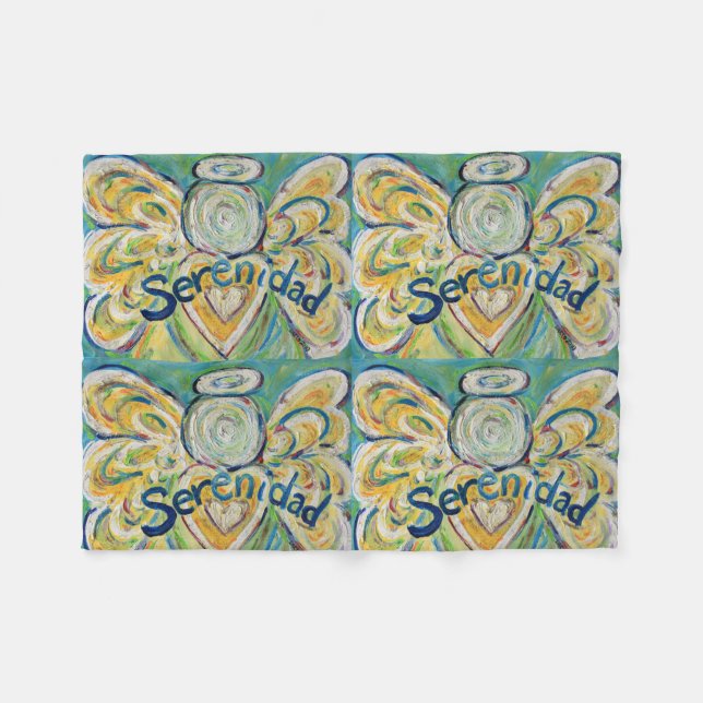 Serenidad Guardian Angel Art Custom Fleece Blanket (Vorderseite (Horizontal))