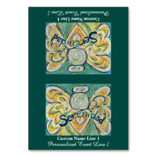 Serenidad Word Angel Custom Table Tents Tischnummer