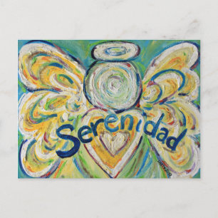 Serenidad Word Inspiration Angel Postcard Postkarte