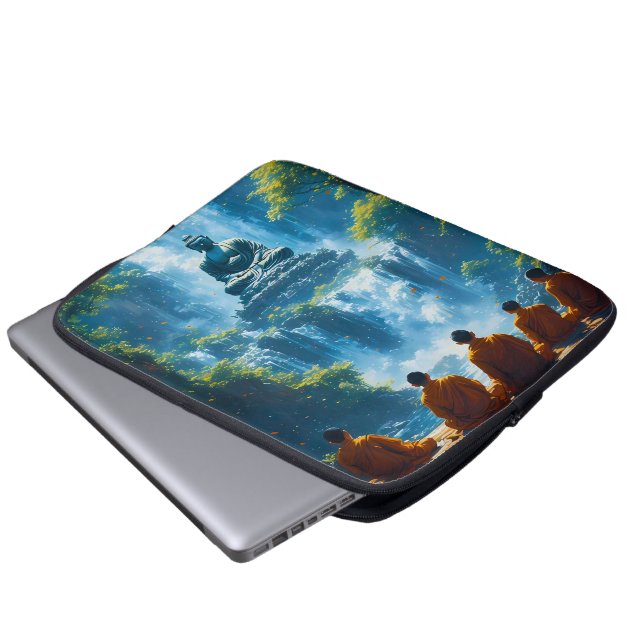 Serenität der fünf Mönche Laptopschutzhülle (Vorne Knopf)