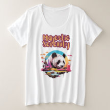 Sérénité colorée : Panda dans un habitat luxuriant