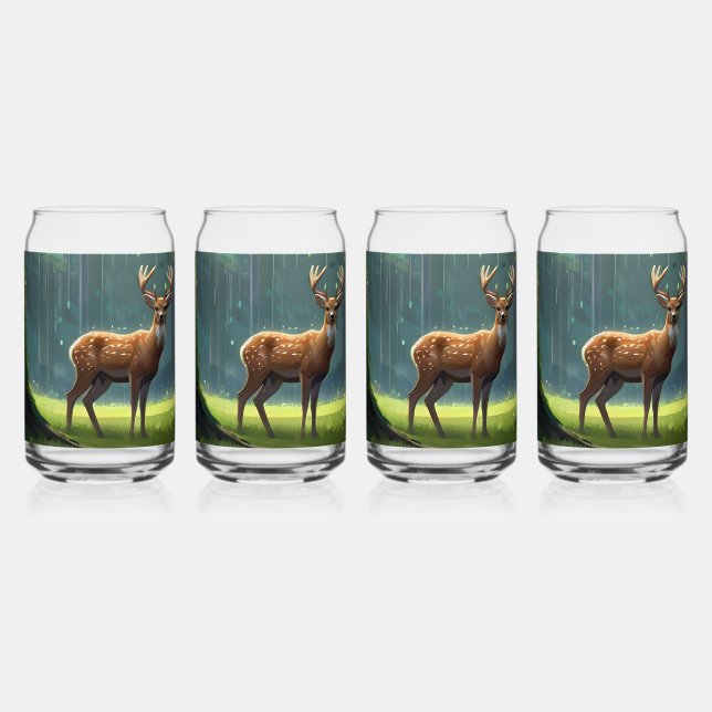 Sérénité forestière paisible : Pâturage de cerfs (Dos)