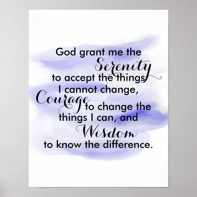 Sérénité poster de prière citation aquarelle desig (Devant)