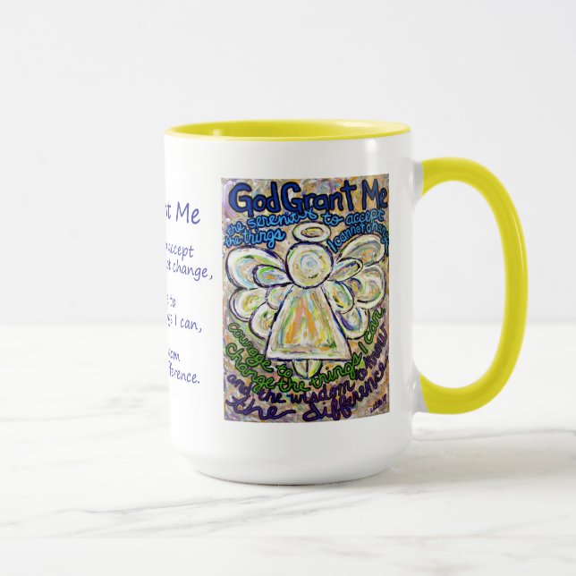 Sérénité Prière Ange Peinture Mug ou Coupe (Droite)