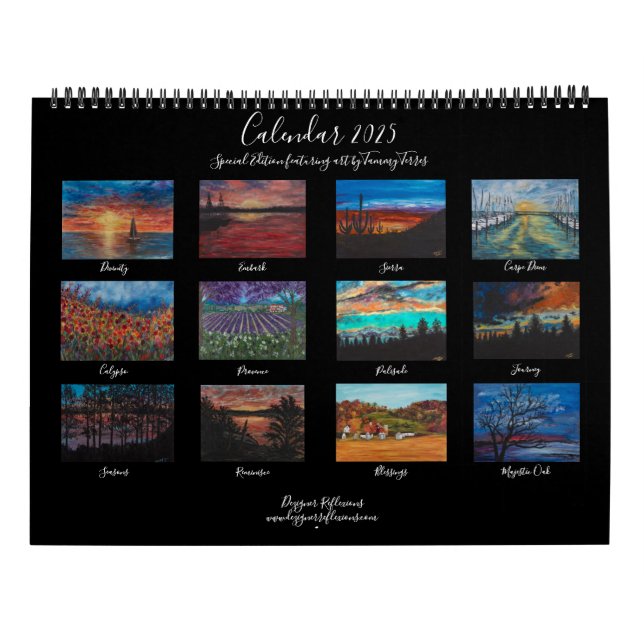 Serenity 2025 Kalender von Artist Tammy (Rückseite)