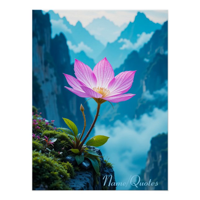 Serenity Bloom – Lotus über dem Nebel Poster (Vorderseite)