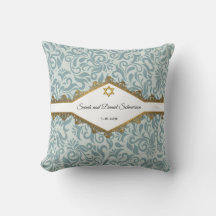 Serenity Blue Brocade Gold Lace Wedding-Geschenk