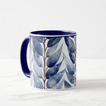 Serenity Blue Leaf Tasse