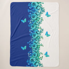 Serenity Blue Petal Sherpa-Wurfdecke Sherpadecke