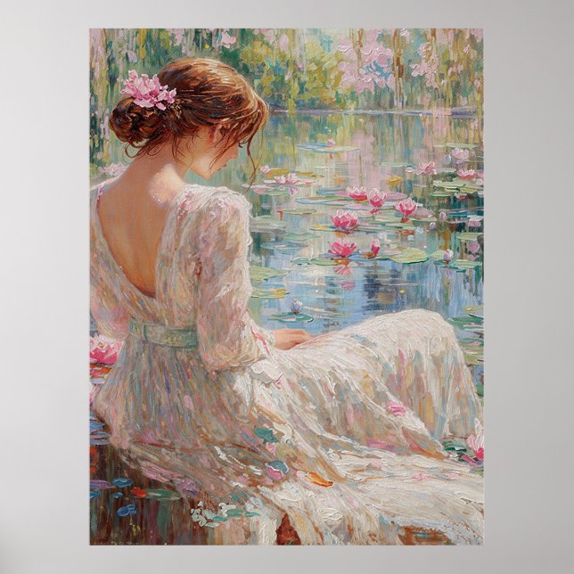 Serenity by the Water Lilies Poster (Vorne)