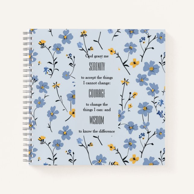 Serenity Courage Wisdom Spirale Notebook Notizbuch (Vorderseite)