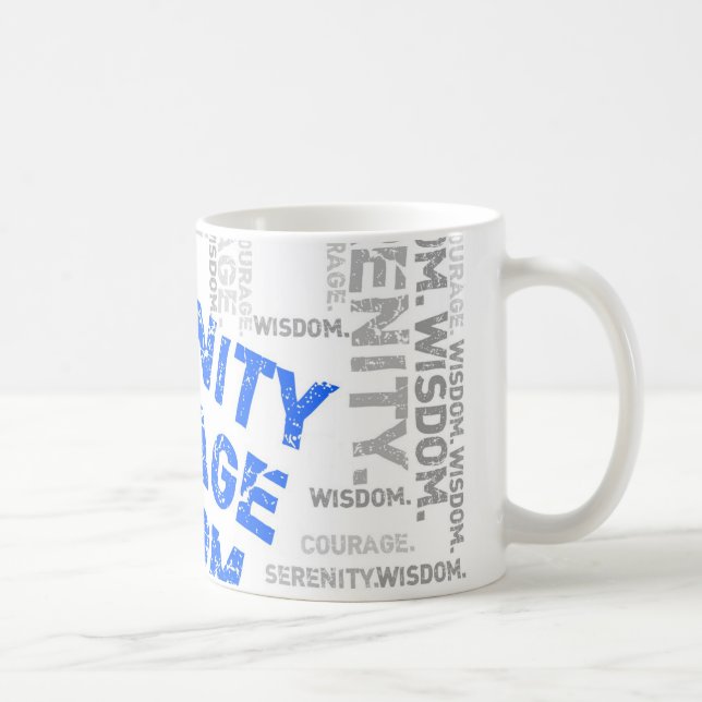 Serenity Courage Wisdom Word Collage Kaffeetasse (Rechts)