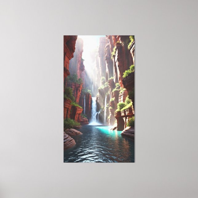 Serenity Falls : Majestic Canyon Escape Leinwanddruck (Vorderseite)