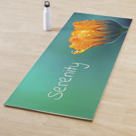 Serenity Floral Aquamarin Orange Blume Yogamatte