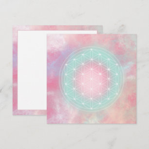 Serenity Flower of Life Halskette Heilige Geomet Save The Date