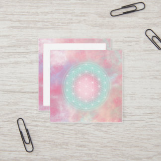 Serenity Flower of Life Quadratische Visitenkarte