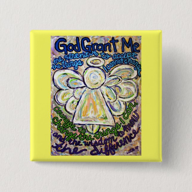 Serenity Gebet Angel Malerei Anhänger Button (Vorderseite)