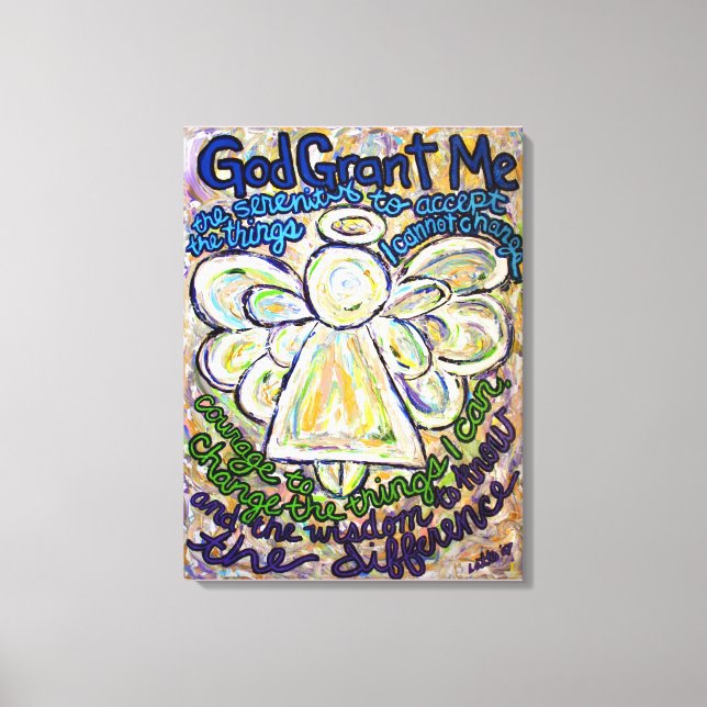 Serenity Gebet Angel Malerei Wrapped Canvas Art Leinwanddruck (Vorderseite)