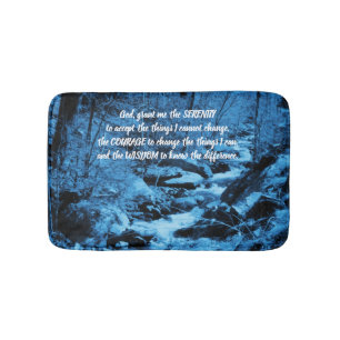 Serenity Gebet Blau fließen Brook Inspiration Badematte