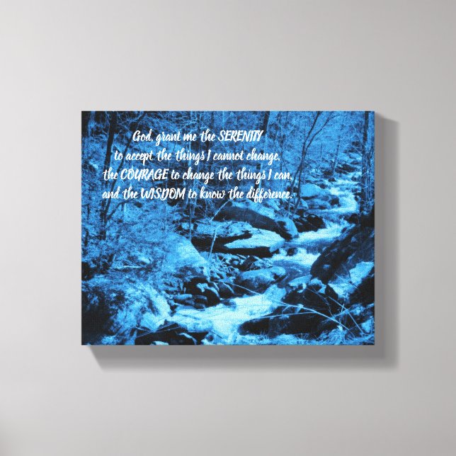 Serenity Gebet Blau fließen Brook Inspiration Leinwanddruck (Vorderseite)