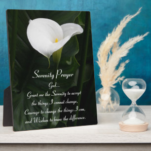 Serenity Gebet Calla Lily Floral Fotoplatte