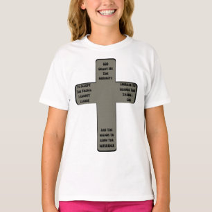 Serenity Gebet Cross Quote Girl's T-Shirt