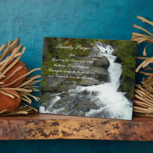 Serenity Gebet Forest Waterfall Fotoplatte