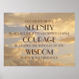 Serenity Gebet Glows Sky Poster