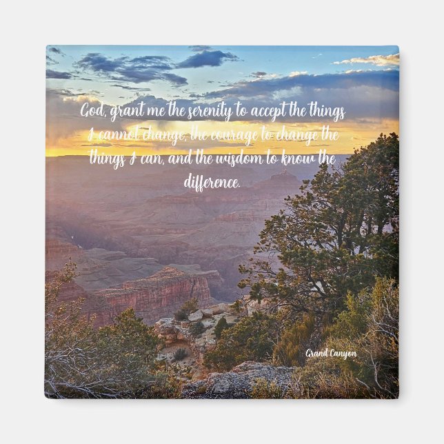 Serenity Gebet Grand Canyon Bild Magnet (Vorne)