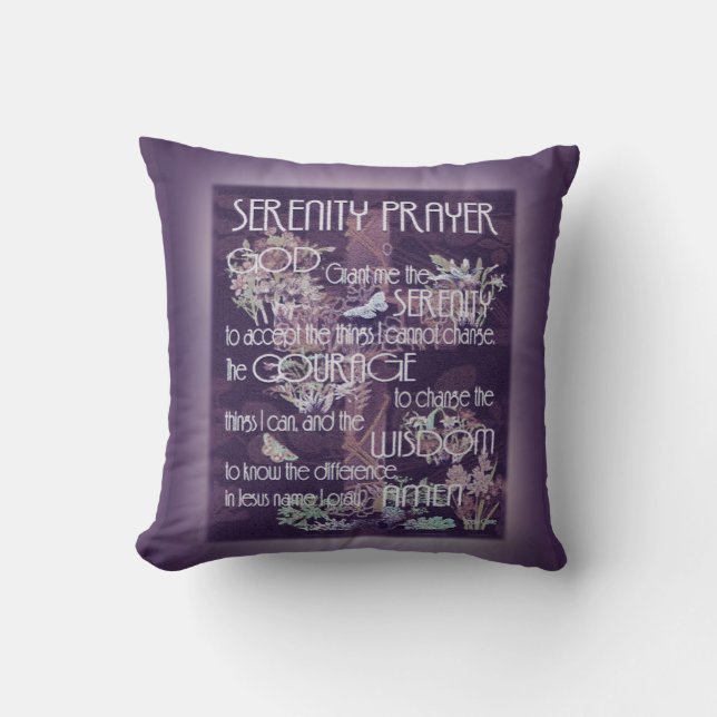 Serenity-Gebet in Lila Kissen (Vorderseite)