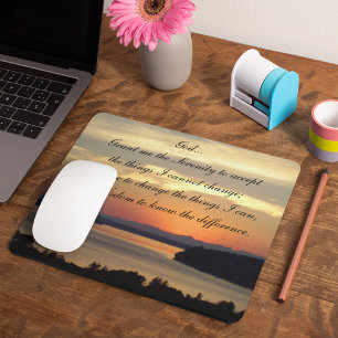 Serenity-Gebet Orange Meereslandschaft Sonnenunter Mousepad