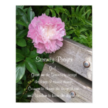 Serenity Gebet Pink Peony Floral