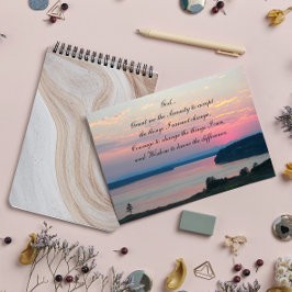 Serenity Gebet Pink Seascape Sunset Foto Leere Karte