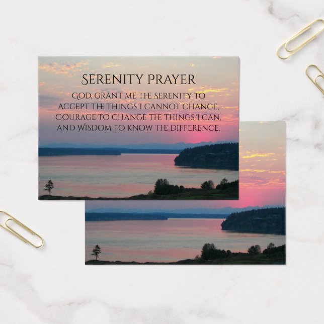 Serenity Gebet Pink Seascape Sunset Visitenkarte (Büro)